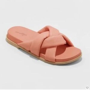Universal Thread Pink Sandals with Crisscross Straps